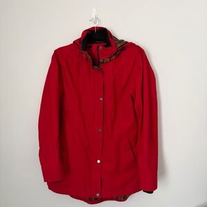 Pendleton Red Hooded Rain Jacket Plaid Lined 🧥